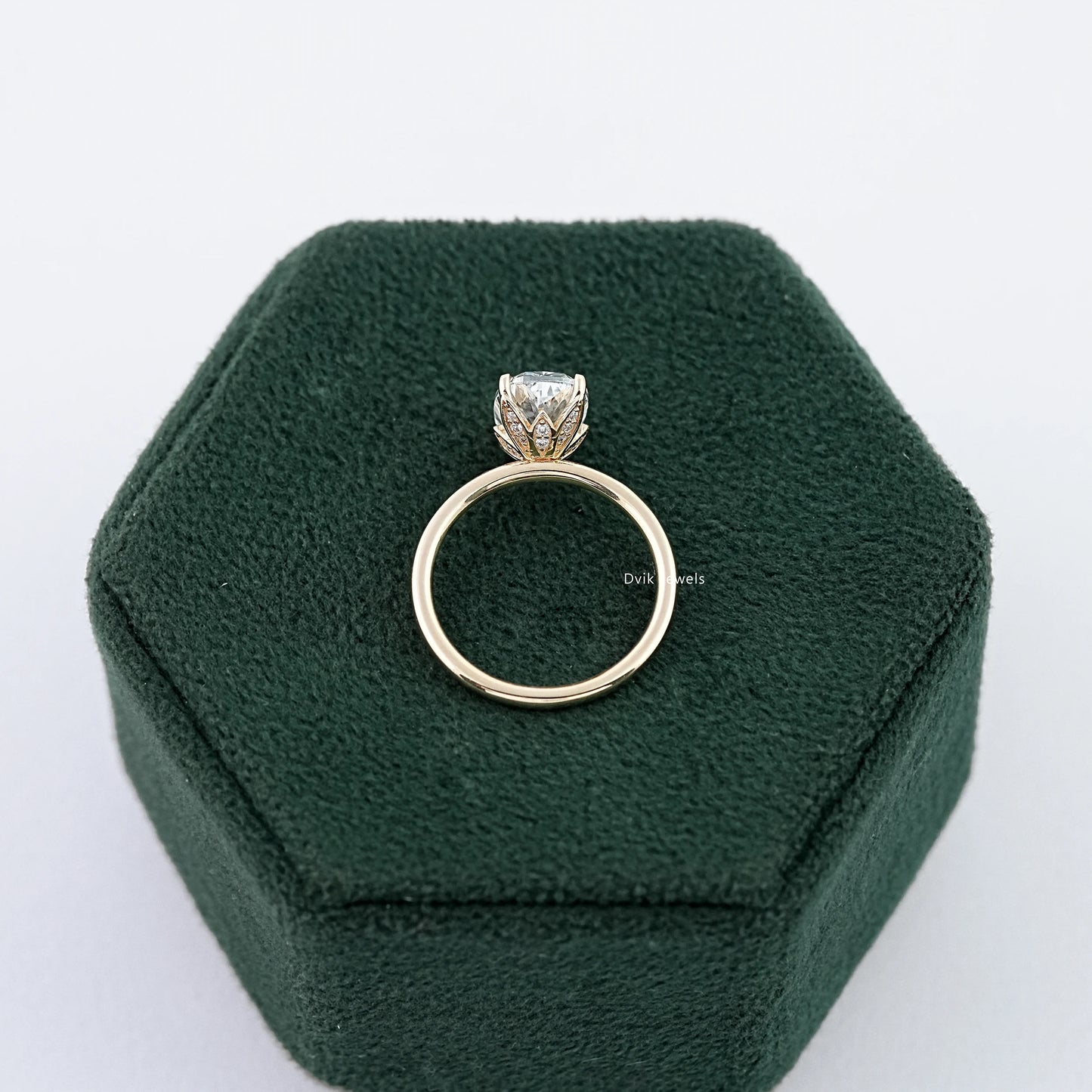 Cushion Cut Lab Grown Diamond Solitaire Engagement Ring