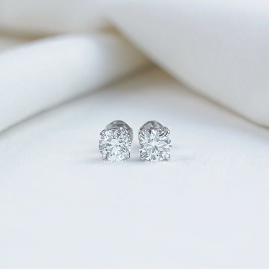 Round Lab Grown Diamond Stud Earrings