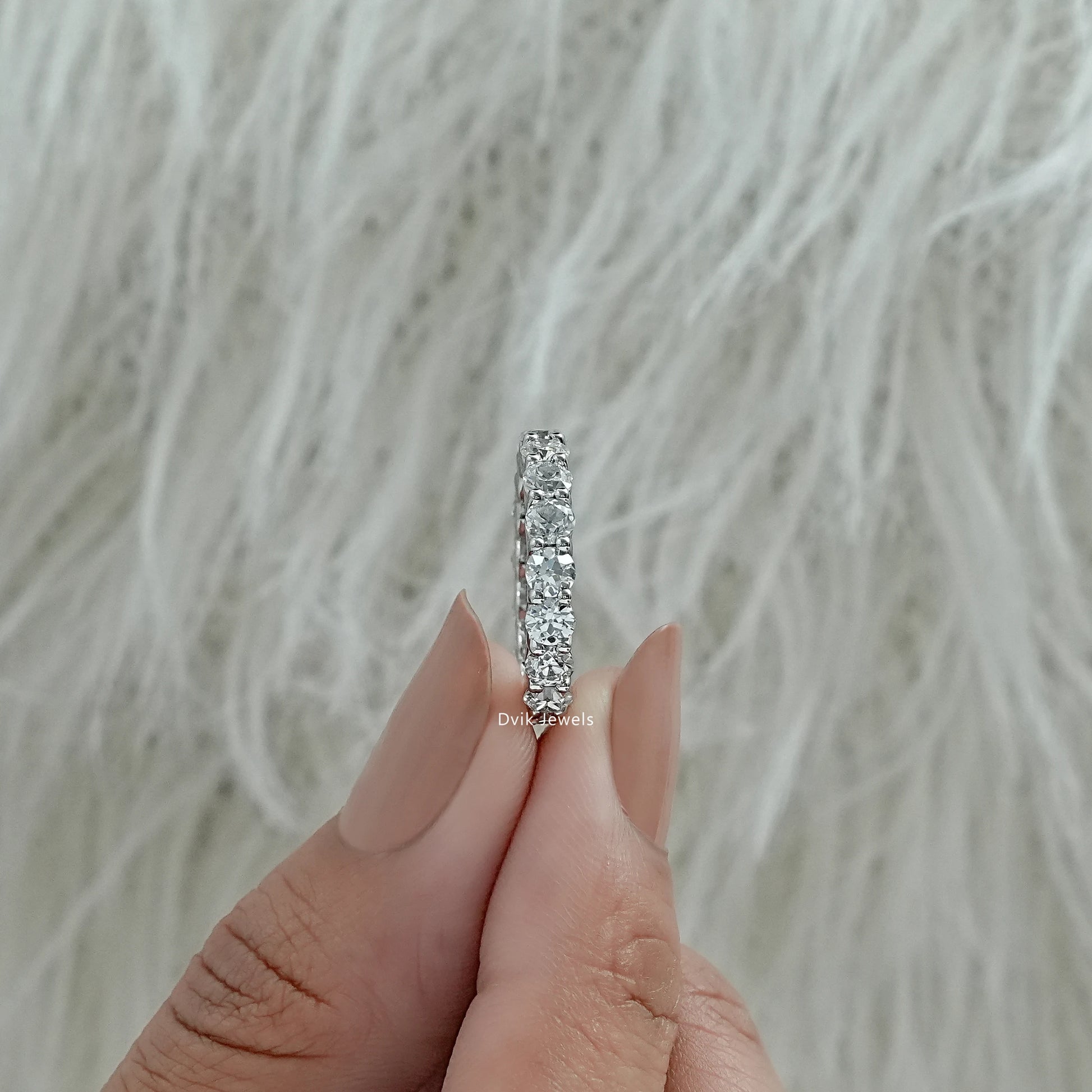 OEC Round Cut Lab Diamond Full Eternity Wedding Band Band