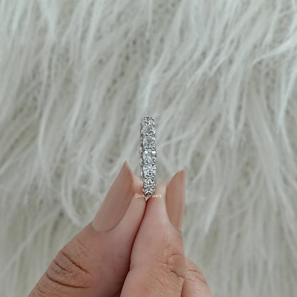 OEC Round Cut Lab Diamond Full Eternity Wedding Band Band