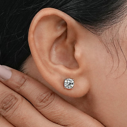 Old European Round Diamond Stud Earring