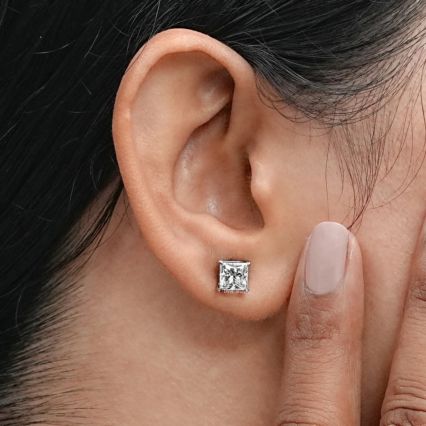 Princess Lab Grown Diamond Stud Earring