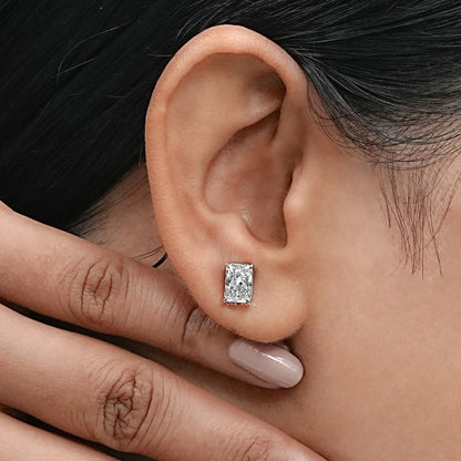 Radiant Lab Grown Diamond Stud Earring