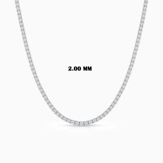 Stunning Round Lab Diamond Tennis Necklace
