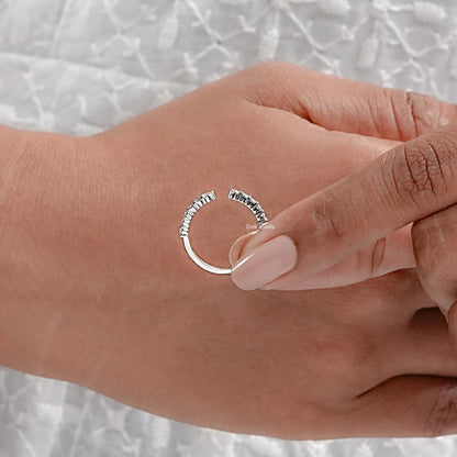 Open Cuff Round Cut Lab Diamond Dainty Ring