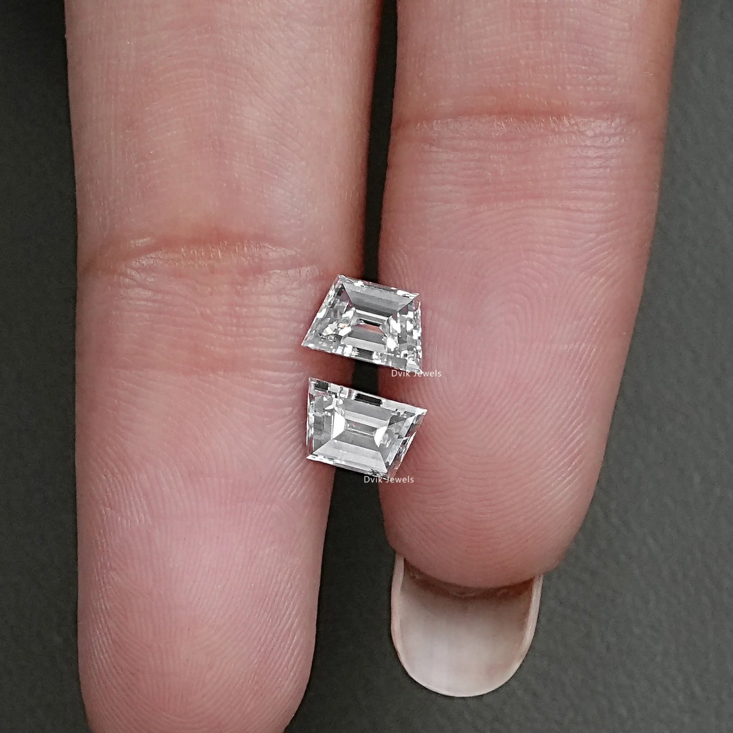 Step Cut Trapezoid Diamond Matching Pair