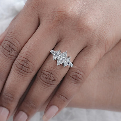 Five Stone Marquise And Baguette Diamond Ring