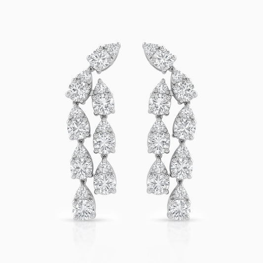 Teardrop Round Cut Lab Diamond Earrings