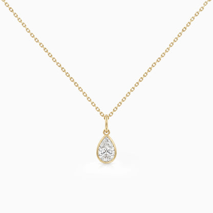 Pear Cut Lab Diamond Bezel Set Teardrop Pendant Pendant