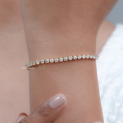 Round Cut Lab Grown Diamond Tennis Bracelet