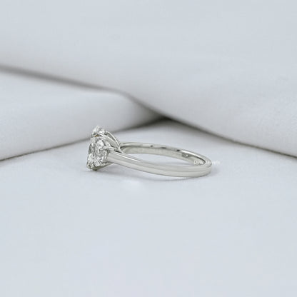Oval And Half Moon Diamond Three Stone Ring
