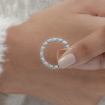 Bezel Set Asscher Cut Lab Diamond Full Eternity Band