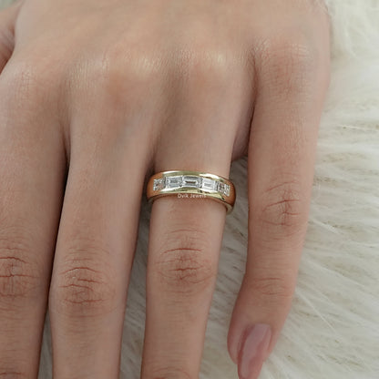Baguette Cut Lab Diamond Channel Set Wedding Band