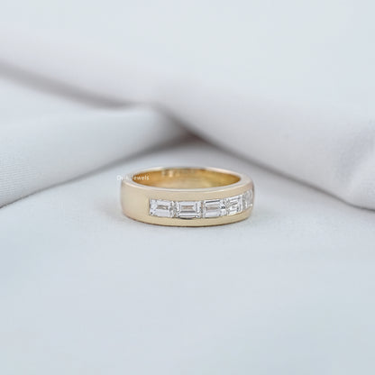 Baguette Cut Lab Diamond Channel Set Wedding Band