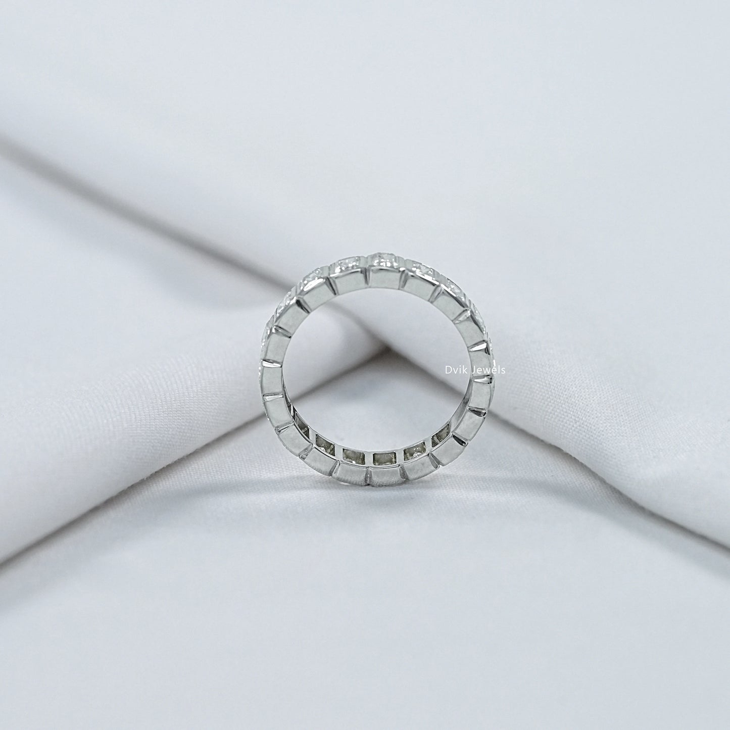 Radiant Cut Lab Diamond Bezel Set Eternity Band
