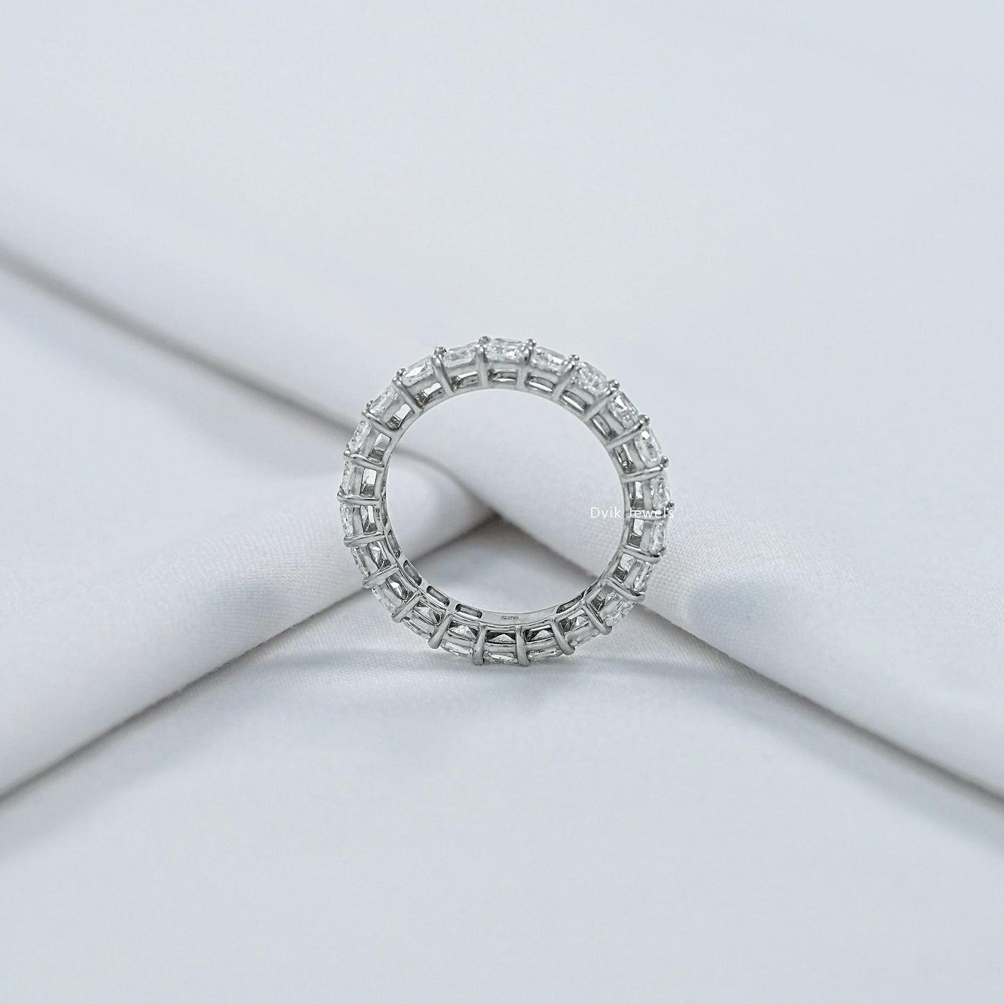 Cushion Cut Lab Diamond Full Eternity Band