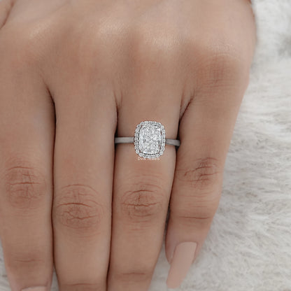 Cushion Cut Halo Diamond Engagement Ring