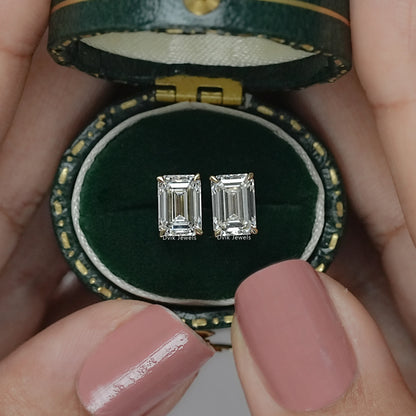 Emerald Lab Grown Diamond Stud Earring