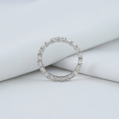 Emerald Cut Lab Diamond Full Eternity Band