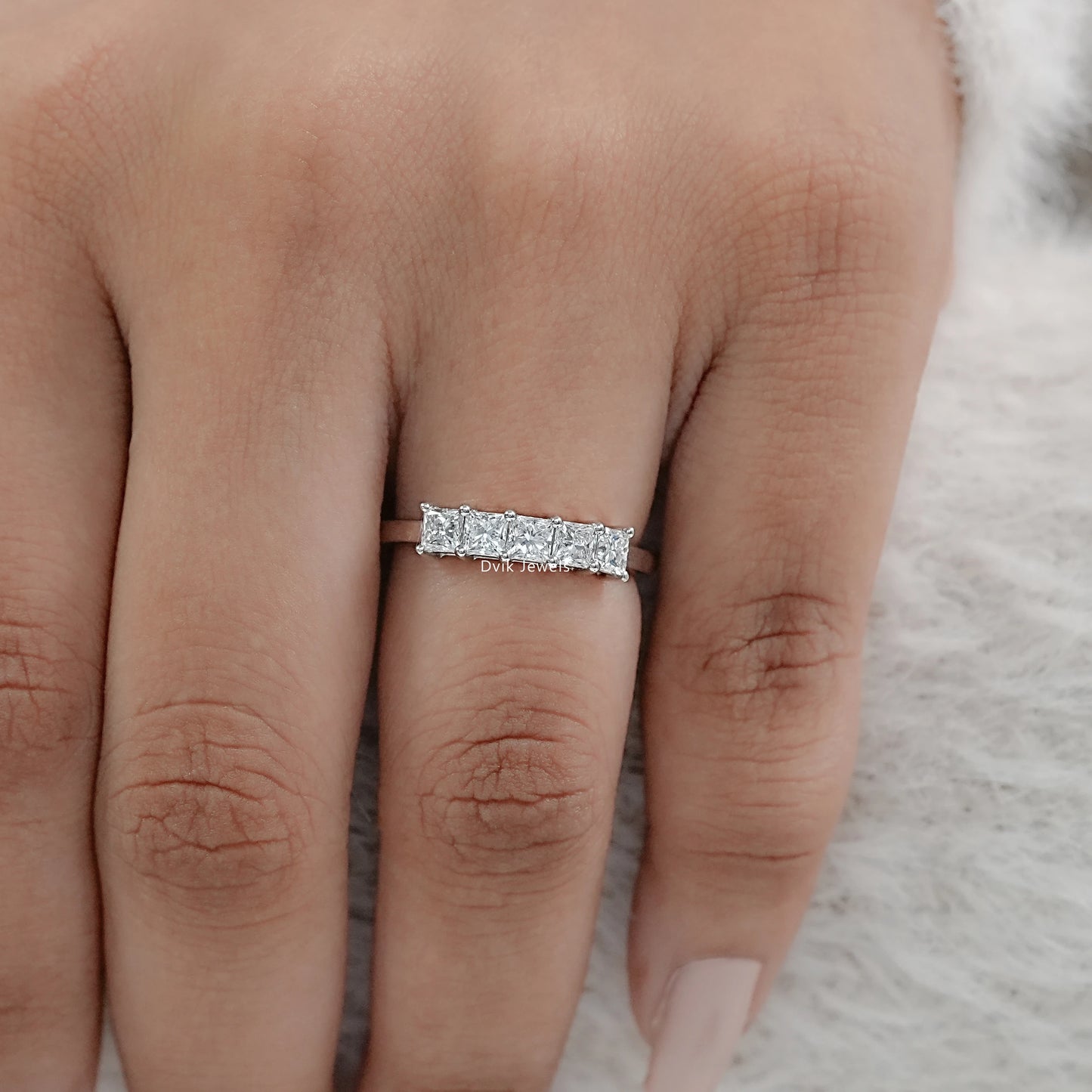 Princess Cut Five Stone Lab Diamond Ring