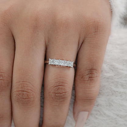 Princess Cut Five Stone Lab Diamond Ring