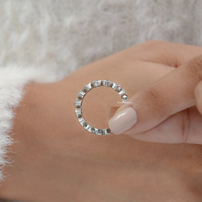 Heart Cut Bezel Set Lab Diamond Full Eternity Band