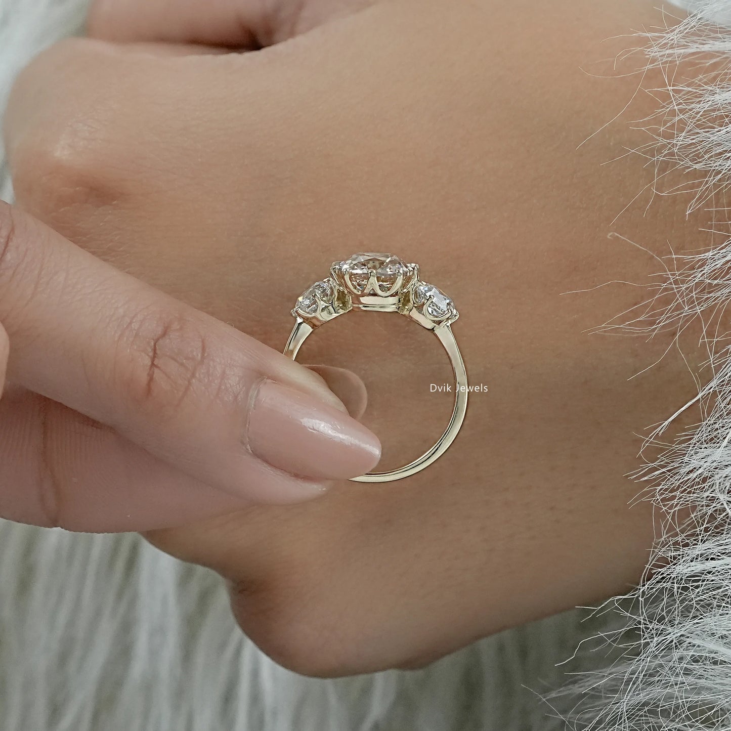 Cushion cut diamond engagement rings yellow gold with a secure basket