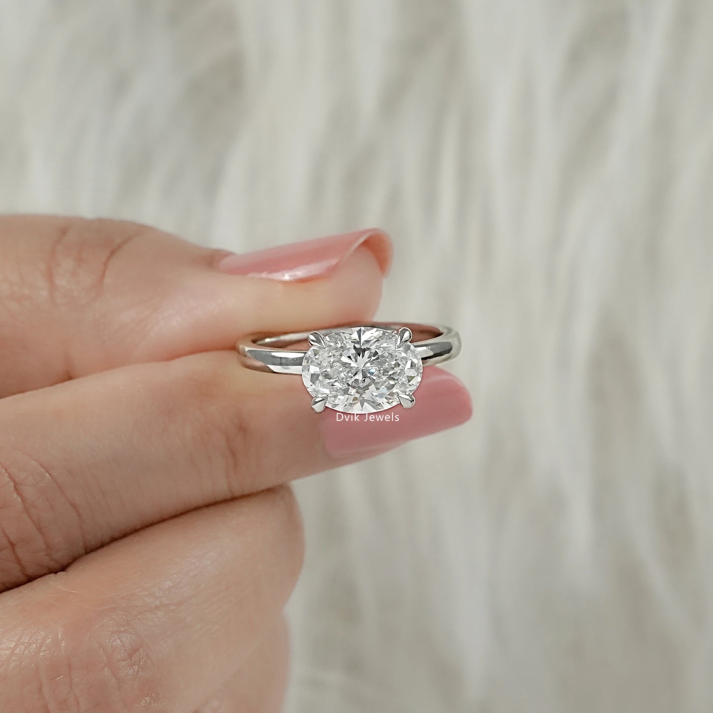 Oval Solitaire Diamond Engagement Ring