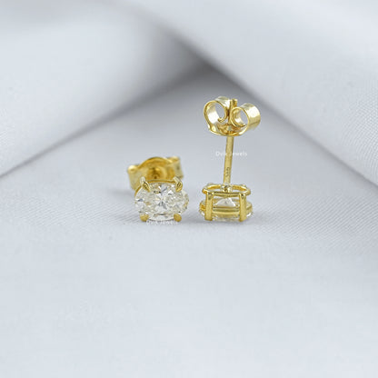 Oval Lab Grown Diamond Stud Earrings