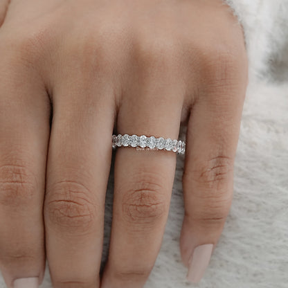 Oval Lab Diamond Eternity Wedding Band