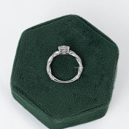 Twist Shank Oval Accent Diamond Ring