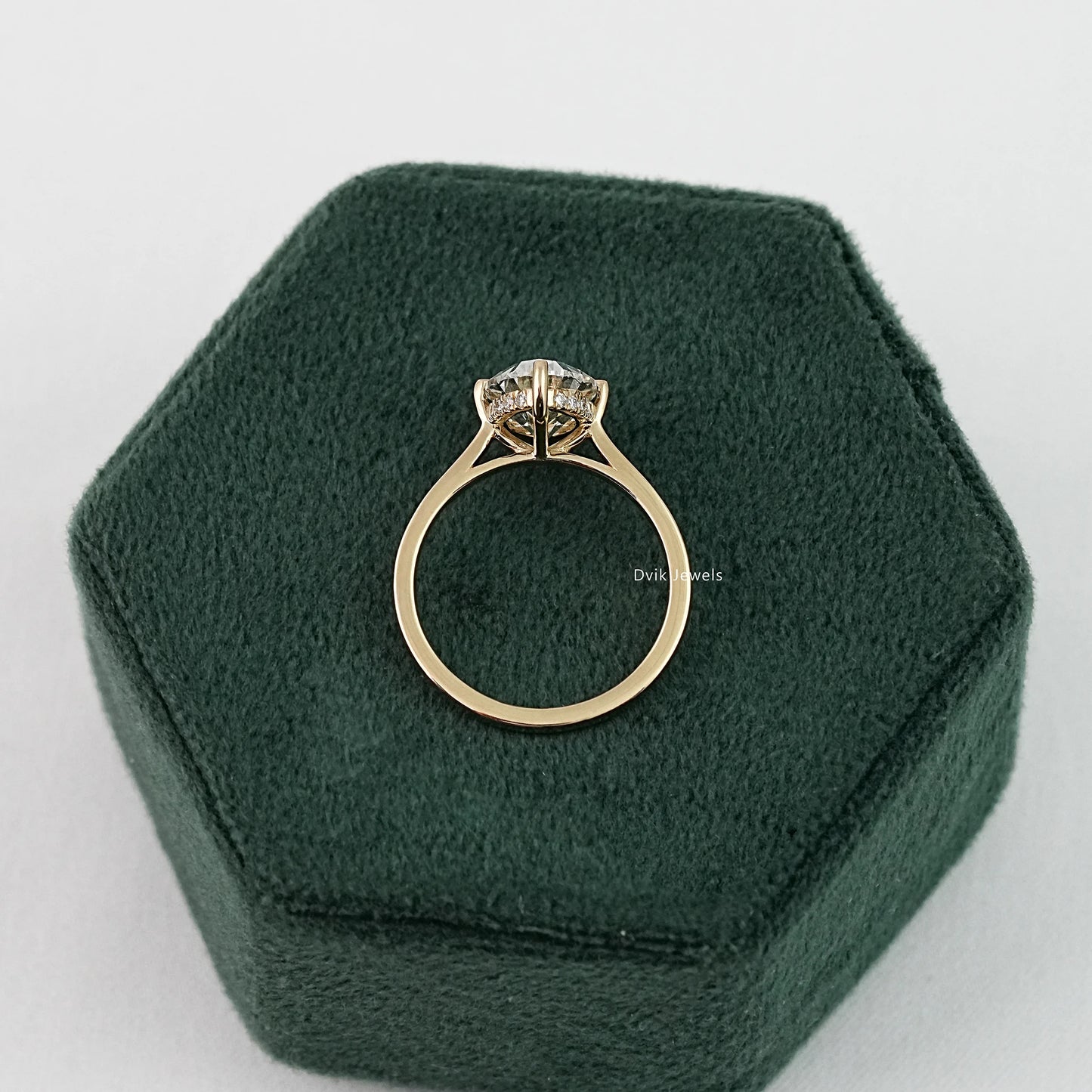 Oval Cut Hidden Halo Lab Diamond Engagement Ring