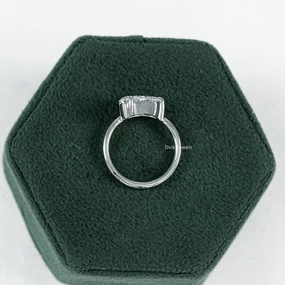 Pear Cut Lab Diamond Curved Solitaire Ring