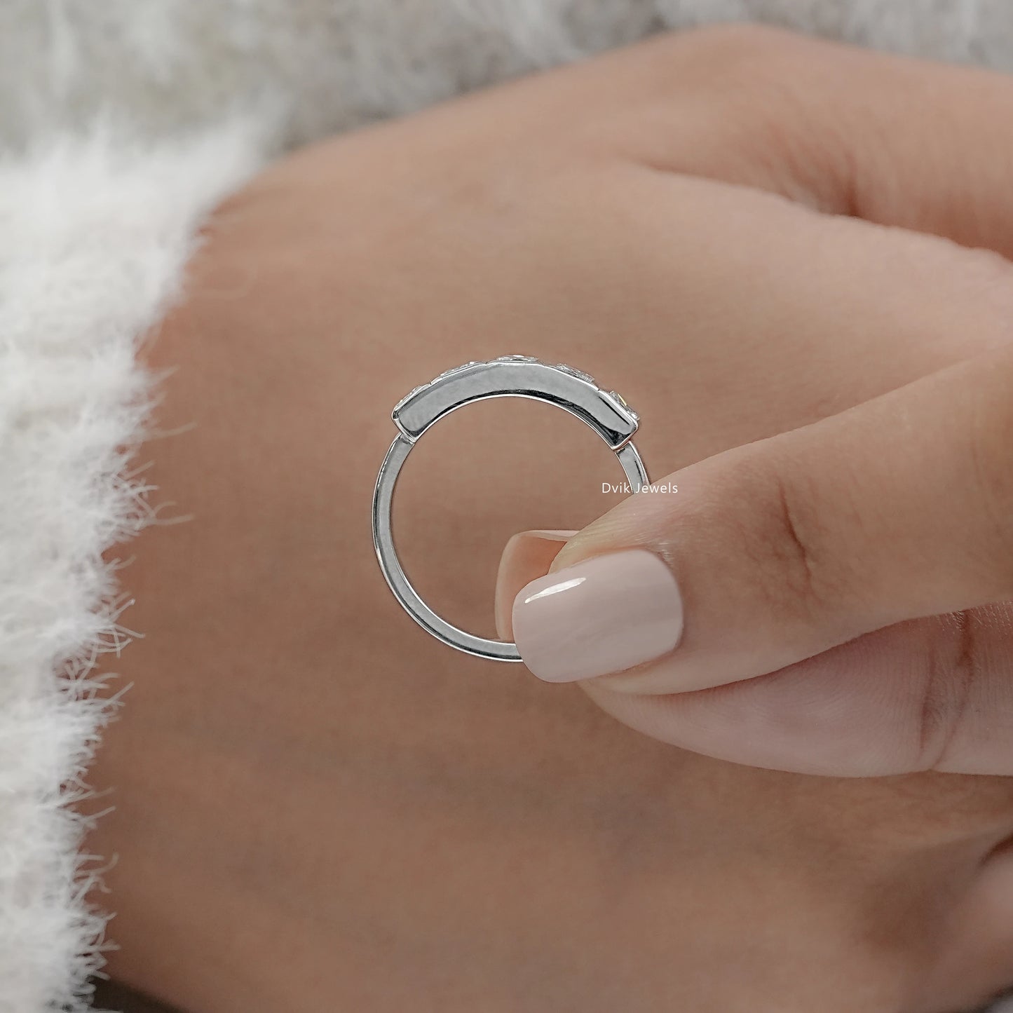 Five Stone Princess Cut Lab Diamond Ring