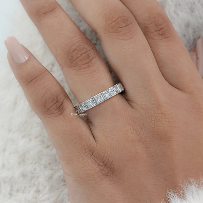 Princess Cut Diamond Channel Set Eternity Band