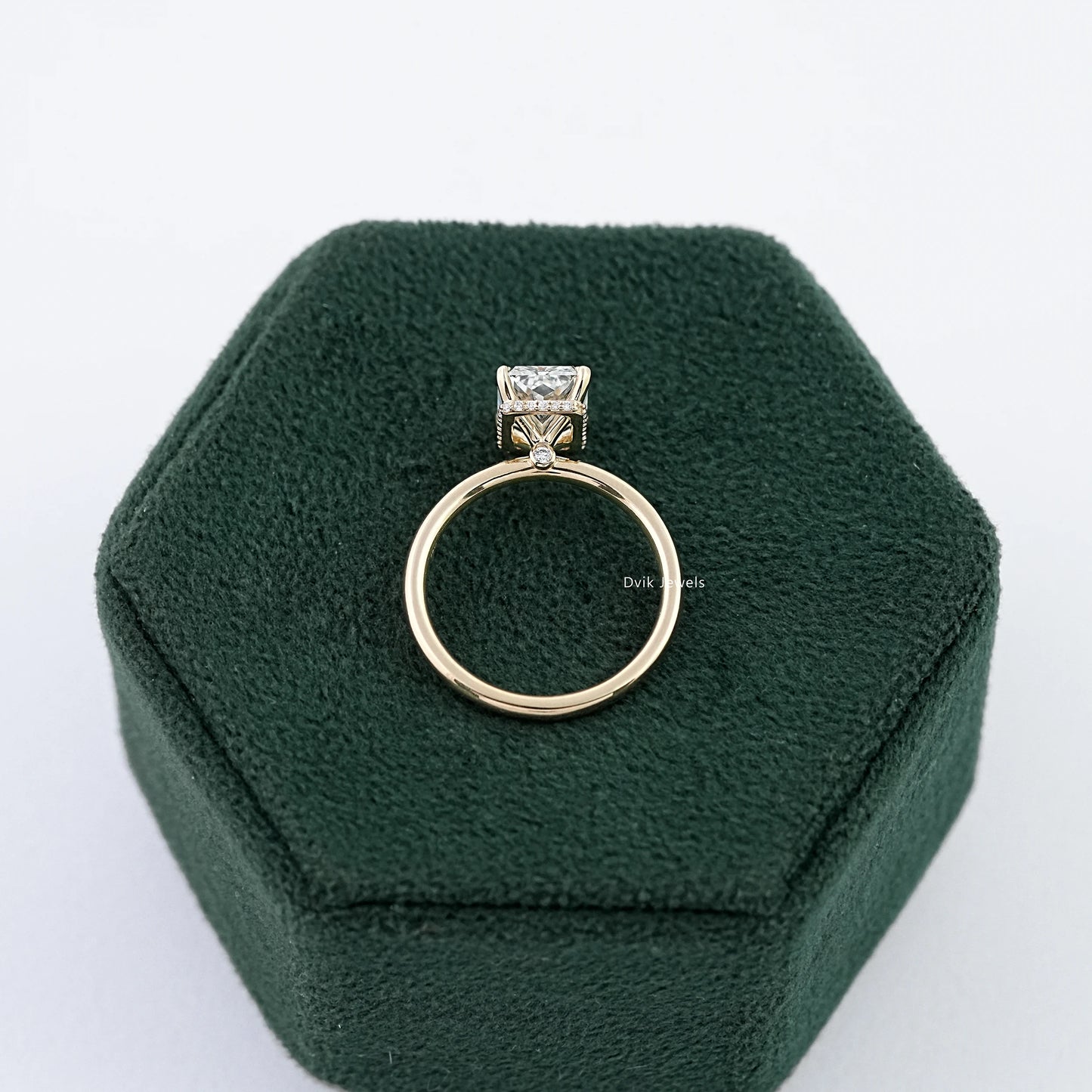 Radiant Cut Hidden Halo Lab Diamond Engagement Ring