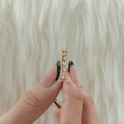 Round Cut Lab Diamond Half Eternity Band