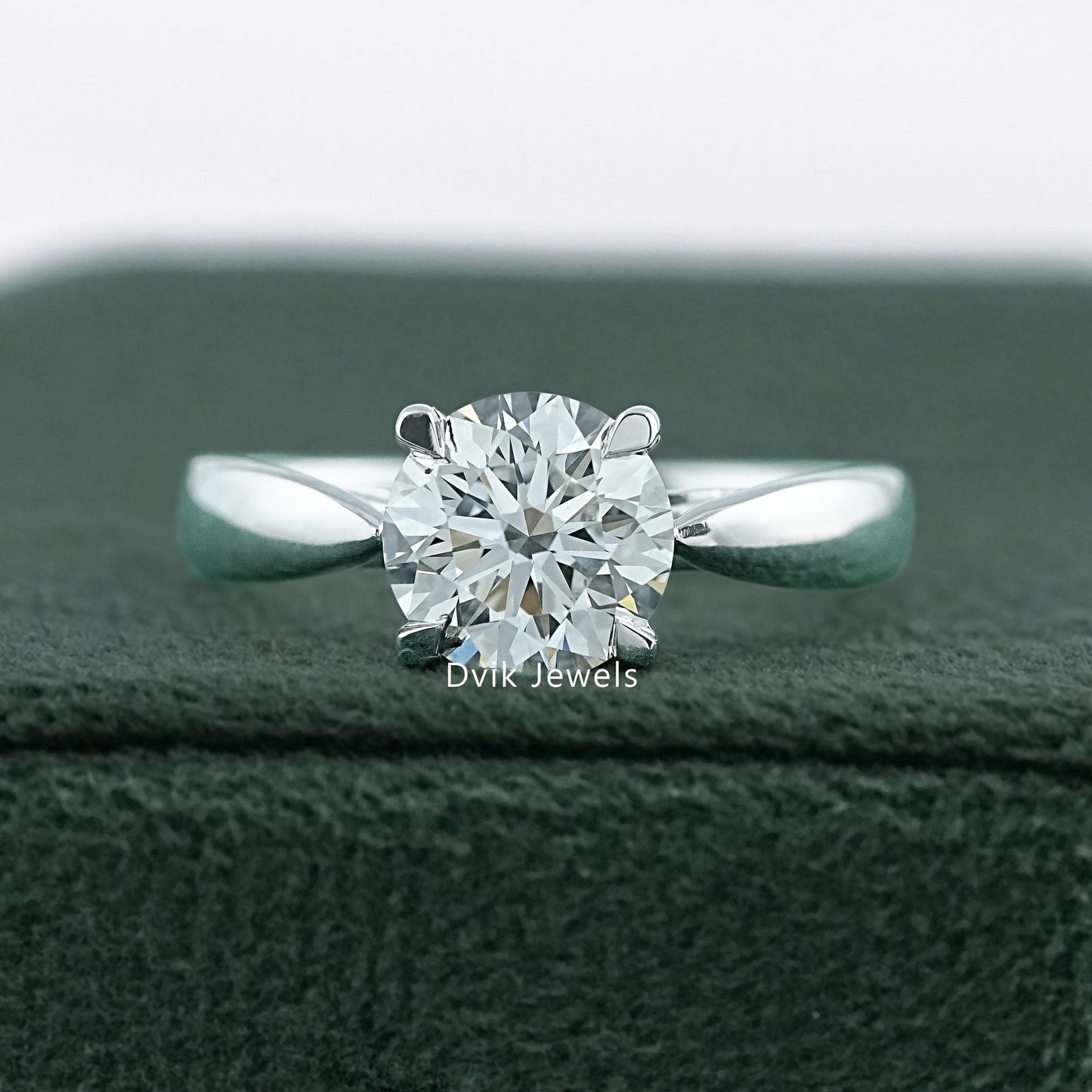 Round Brilliant Cut Lab Diamond Solitaire Ring showcasing lasting sparkle by Dvik Jewels