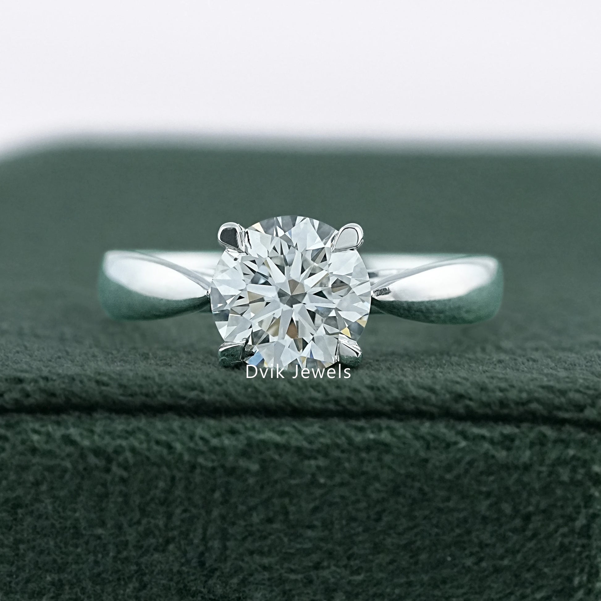 Round Brilliant Cut Lab Diamond Solitaire Ring showcasing lasting sparkle by Dvik Jewels