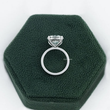 Round Cut Lab Diamond Four Prong Solitaire Ring