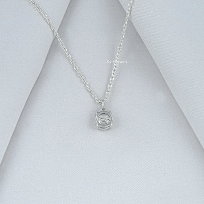Round Cut Lab Diamond Solitaire Four Prong Pendant Pendant