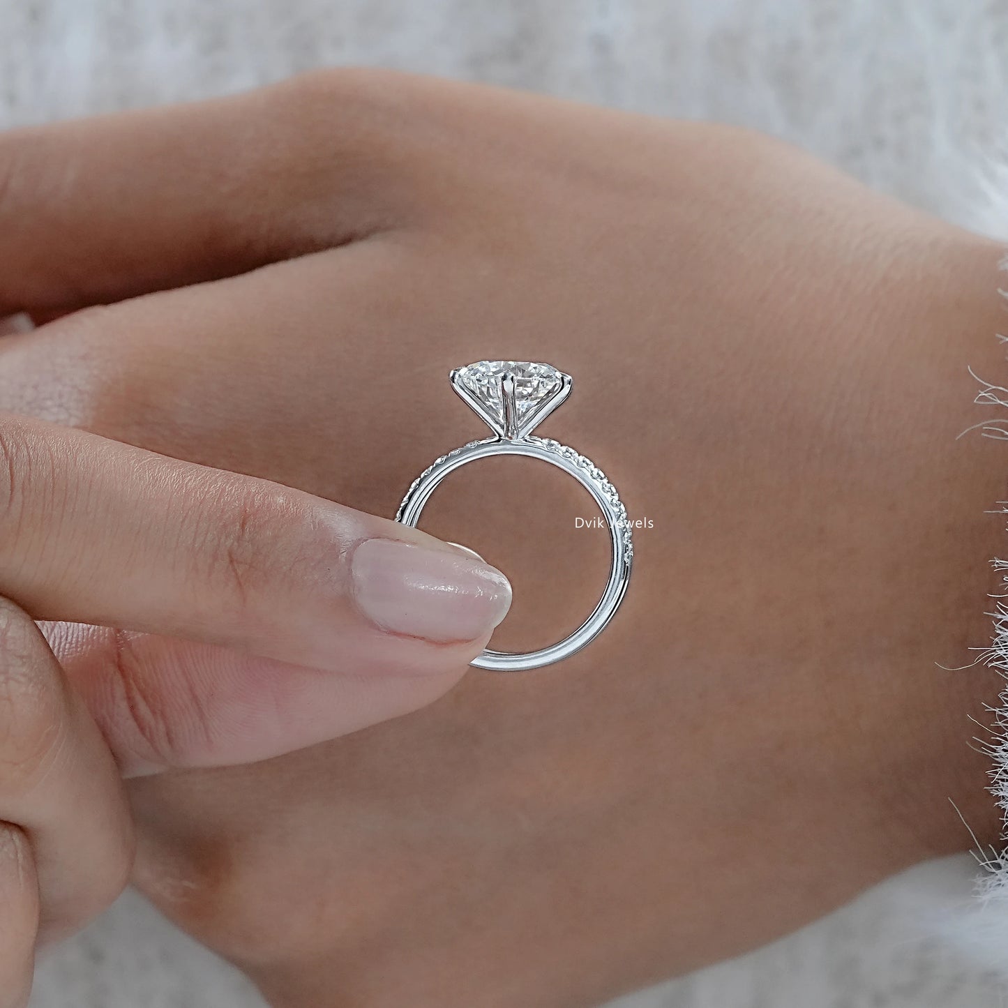 3 CT Round Cut Lab Diamond Bridal Ring Set