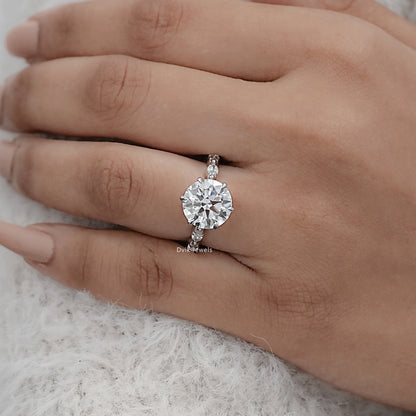 Hidden Halo Lab Diamond Engagement Ring
