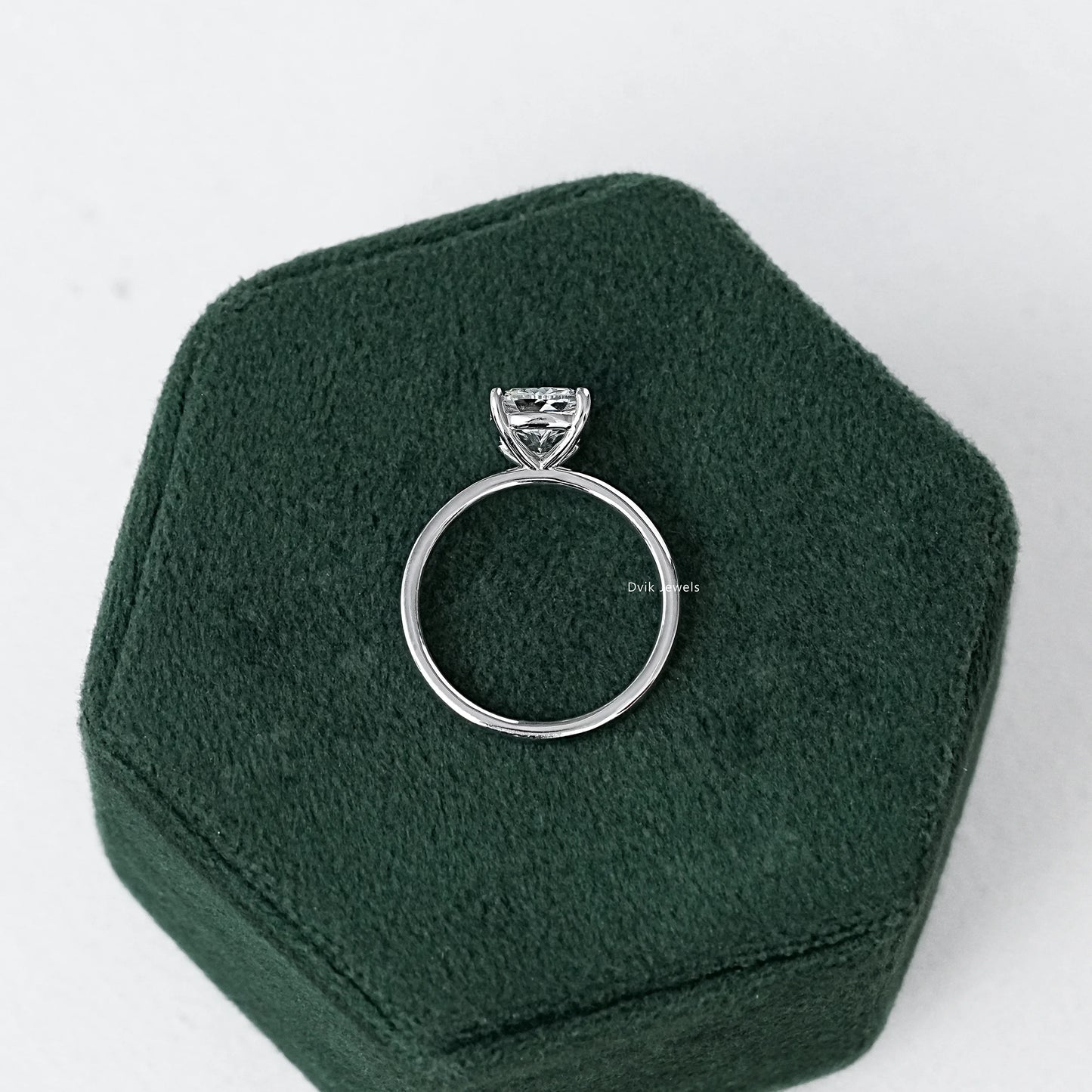Square Cushion Cut Solitaire Lab Diamond Ring