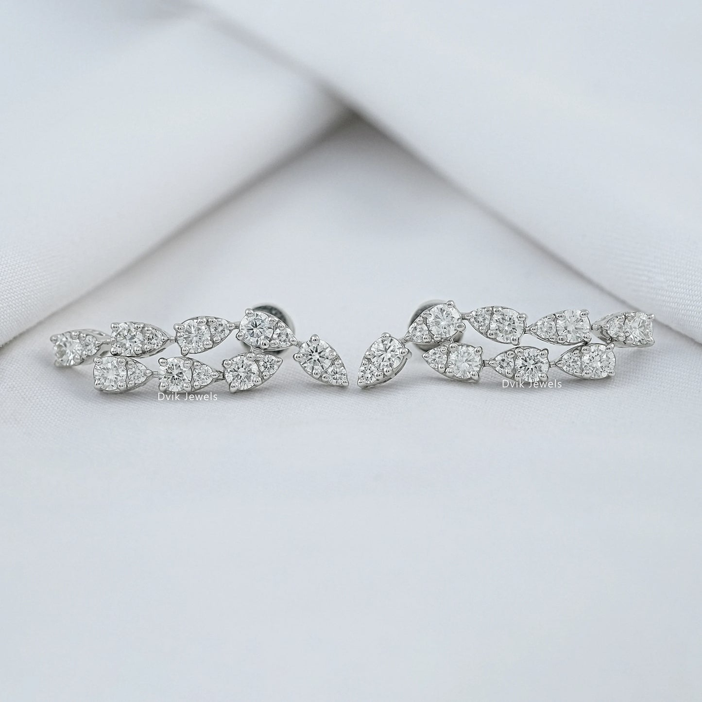 Teardrop Round Cut Lab Diamond Earrings