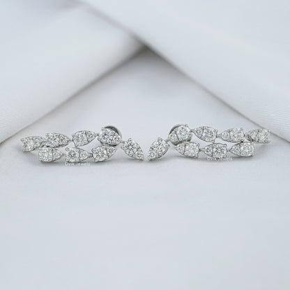Teardrop Round Cut Lab Diamond Earrings