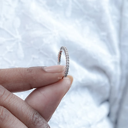 Minimalist Round Diamond Half Eternity Band