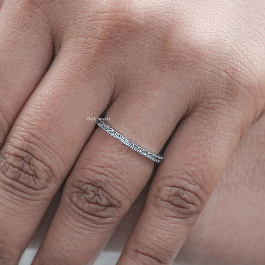 Tiny Round Diamond Eternity Wedding Band