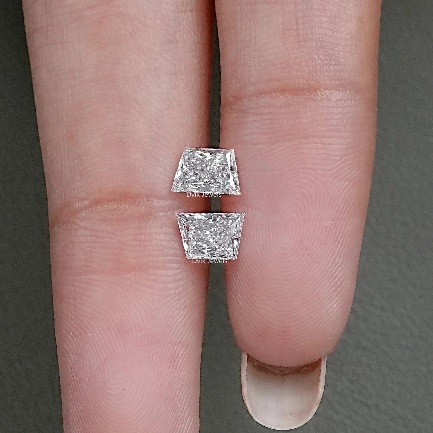 Brilliant Trapezoid Cut Lab Diamond Pair