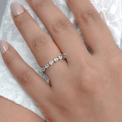 Pear Cut East West Set Half Eternity Band